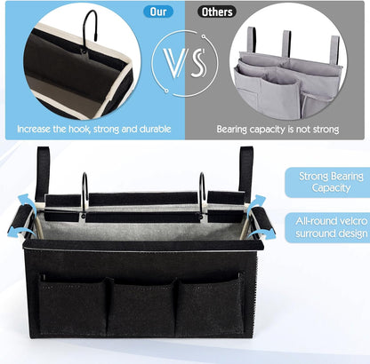 Bedside Storage Caddy/Bedside Hanging Storage Bag for Headboards Bunk Beds Dorm Rooms Book Phone