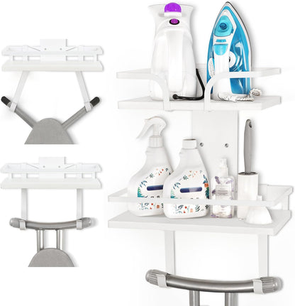 VINAEMO Ironing Board Hanger Wall Mount, 2-Layer Iron and Ironing Board Holder, Laundry Room