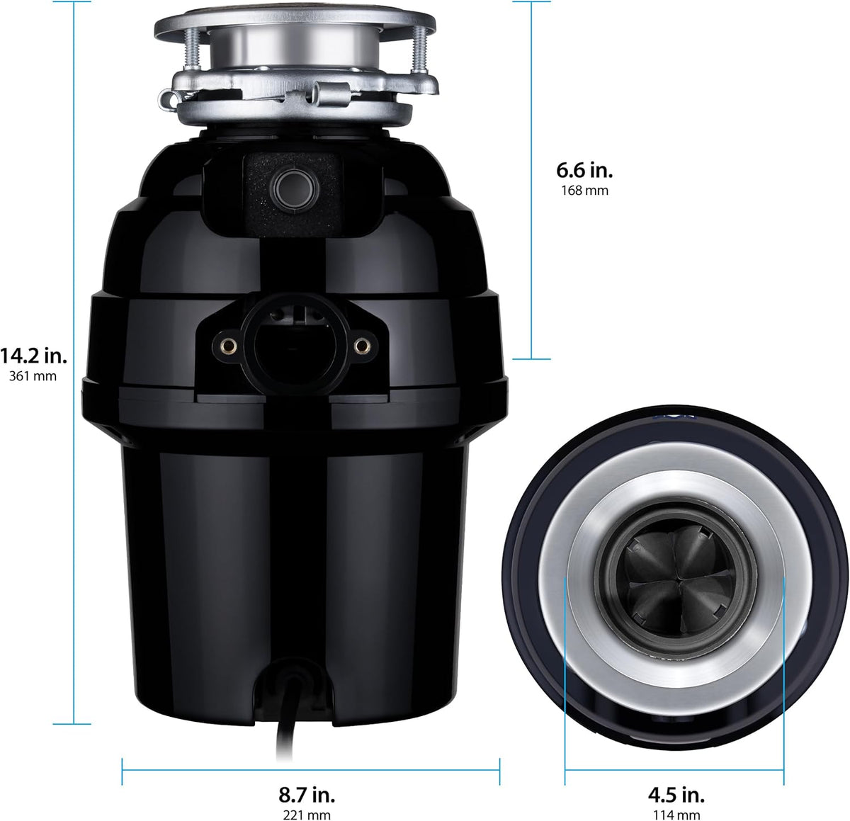 Waste Maid 10-US-WM-458-3B Garbage Disposal Anti-Jam Stainless Steel Food Waste Grinding System