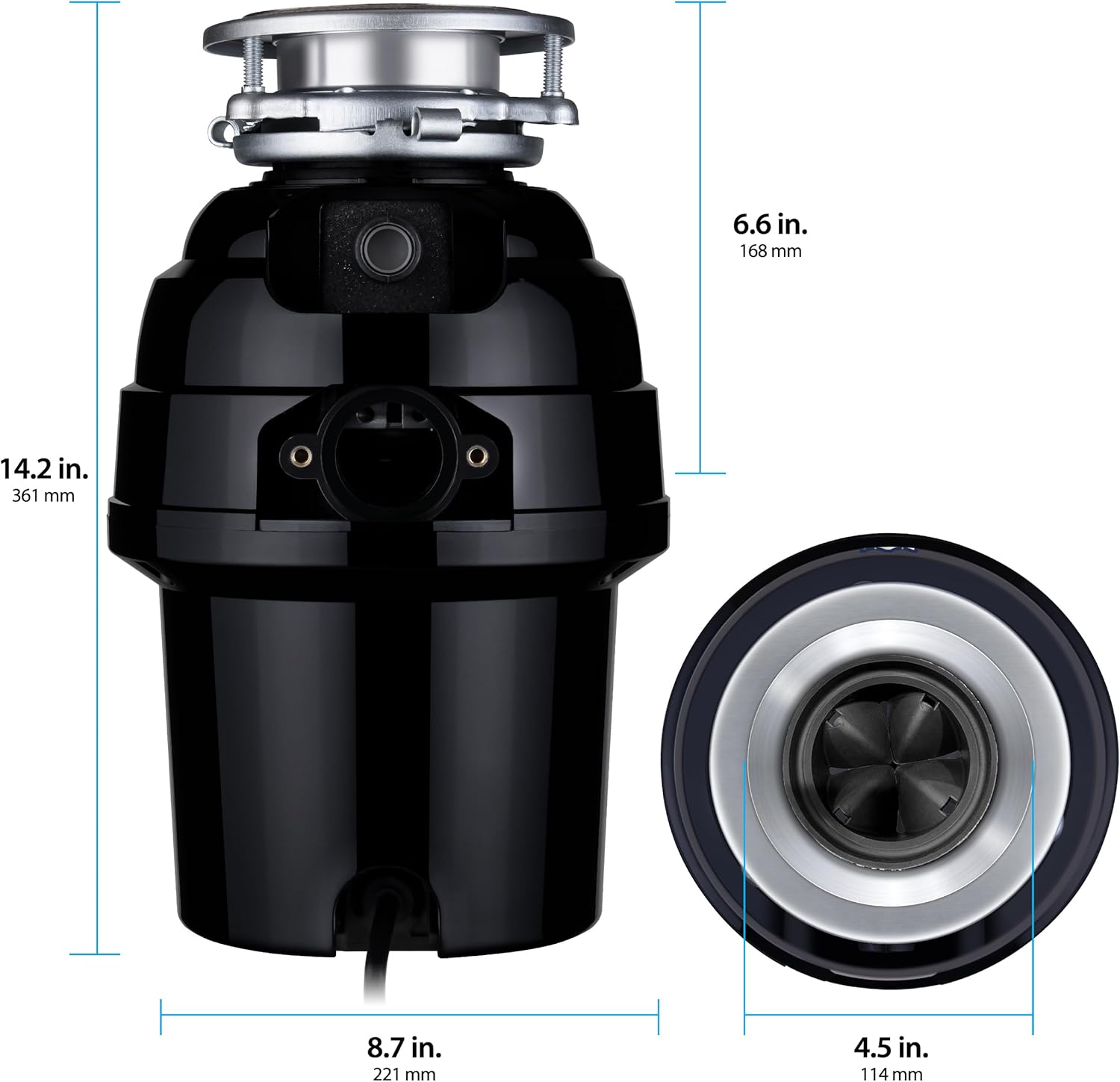 Waste Maid 10-US-WM-458-3B Garbage Disposal Anti-Jam Stainless Steel Food Waste Grinding System
