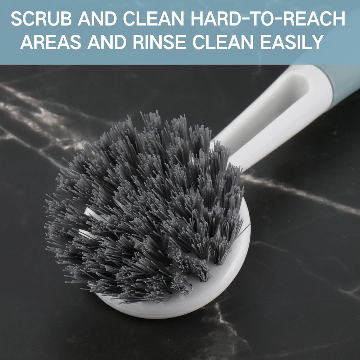 Patelai 12 Pack Kitchen Scrub Dish Brush with Long Handle Dish Scrubber with Stiff Bristles Scrub