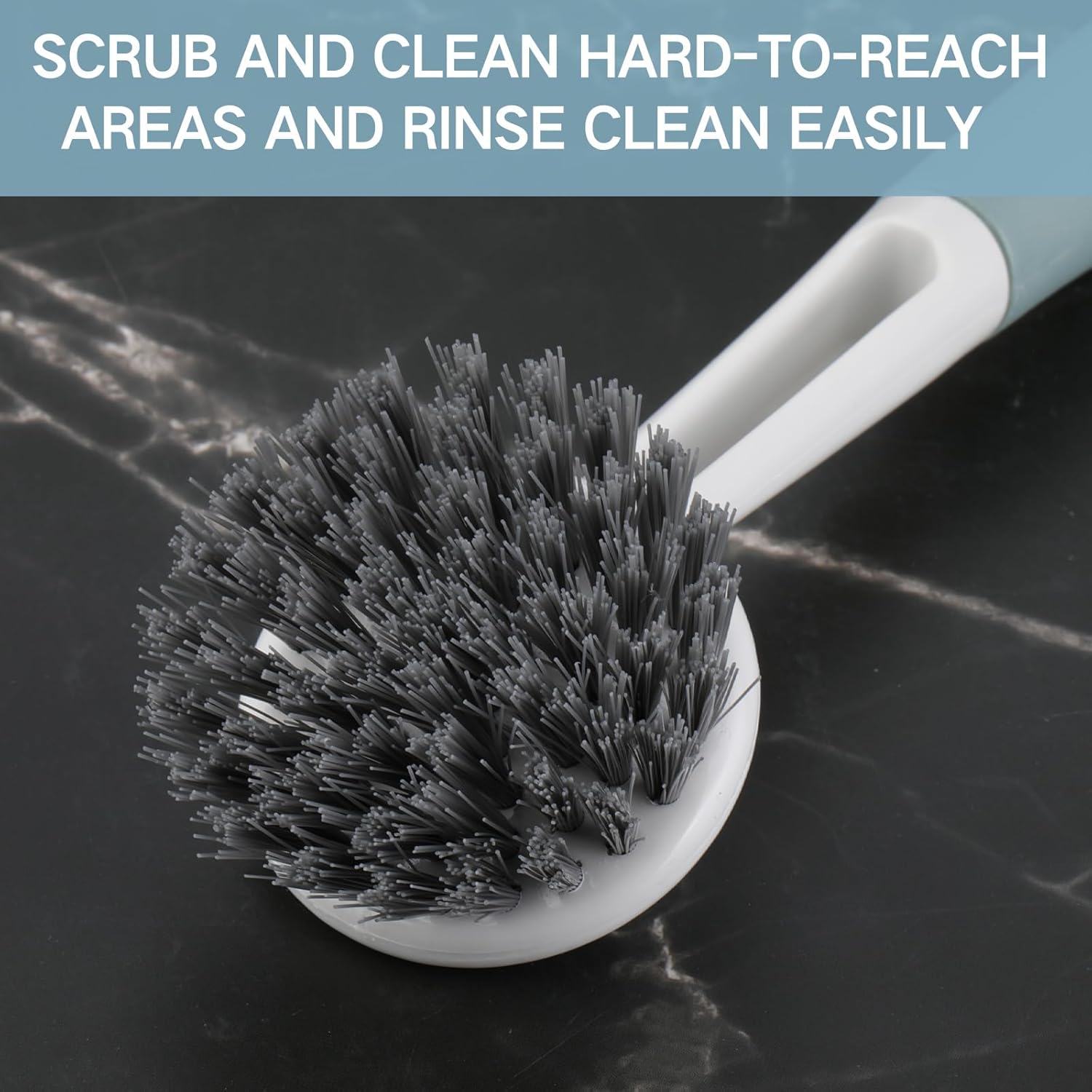 Patelai 12 Pack Kitchen Scrub Dish Brush with Long Handle Dish Scrubber with Stiff Bristles Scrub