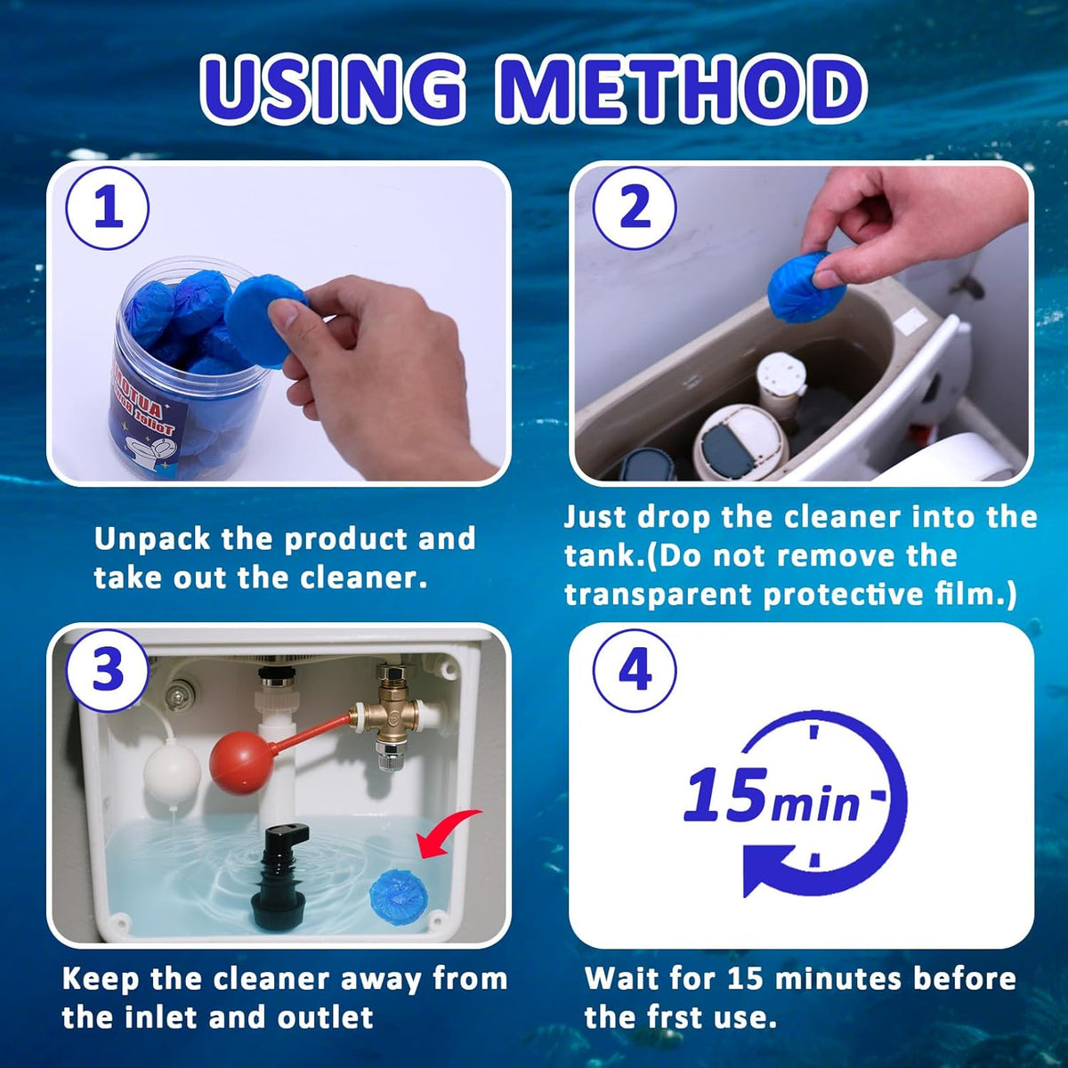 coldchill Toilet Bowl Cleaners 20 PACK, Long-Lasting Toilet Bowl Cleaner Tablets with