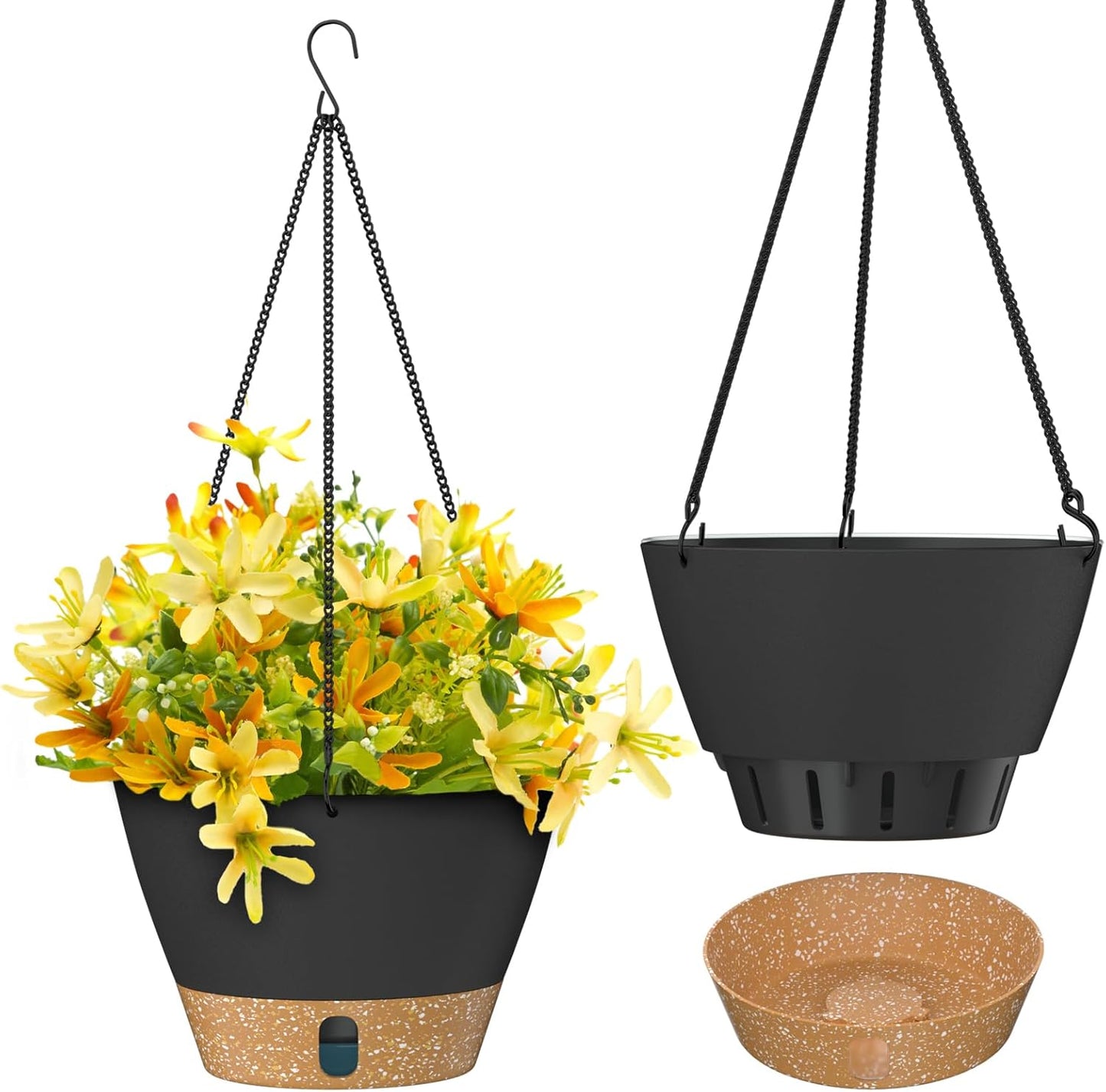 ZMTECH 10 Inch Hanging Planters for Outdoor Plants, Hanging Pots for Plants Indoor with Visible