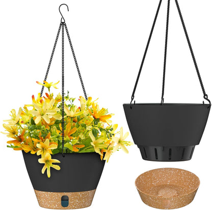 ZMTECH 10 Inch Hanging Planters for Outdoor Plants, Hanging Pots for Plants Indoor with Visible