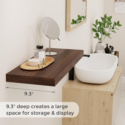 24 x 9 Floating Shelves, 9 Inch Deep Floating Shelf Wall Mounted, 24 Inch Bathroom Shelves Set of