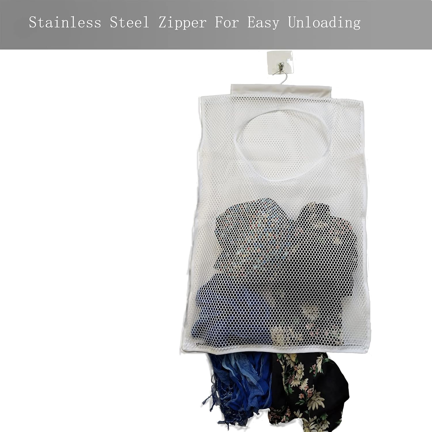 Hanging Mesh Laundry Hamper (30in*20in*2in) Large Dirty Clothes Bag, Can Be Used Behind The Door &