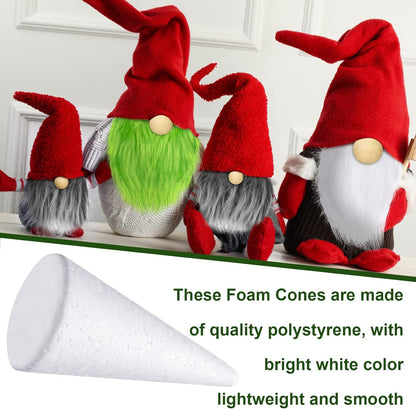 60 Pcs Gnomes Beard Sets Faux Fur Pre Cut Gnomes Beard Foam Cone Foam Handmade Wood Balls for