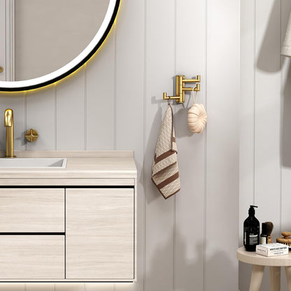 Angle Simple 3 Arms Towel Hook Brushed Gold, 304 Stainless Steel Swivel Triple Towel Holder