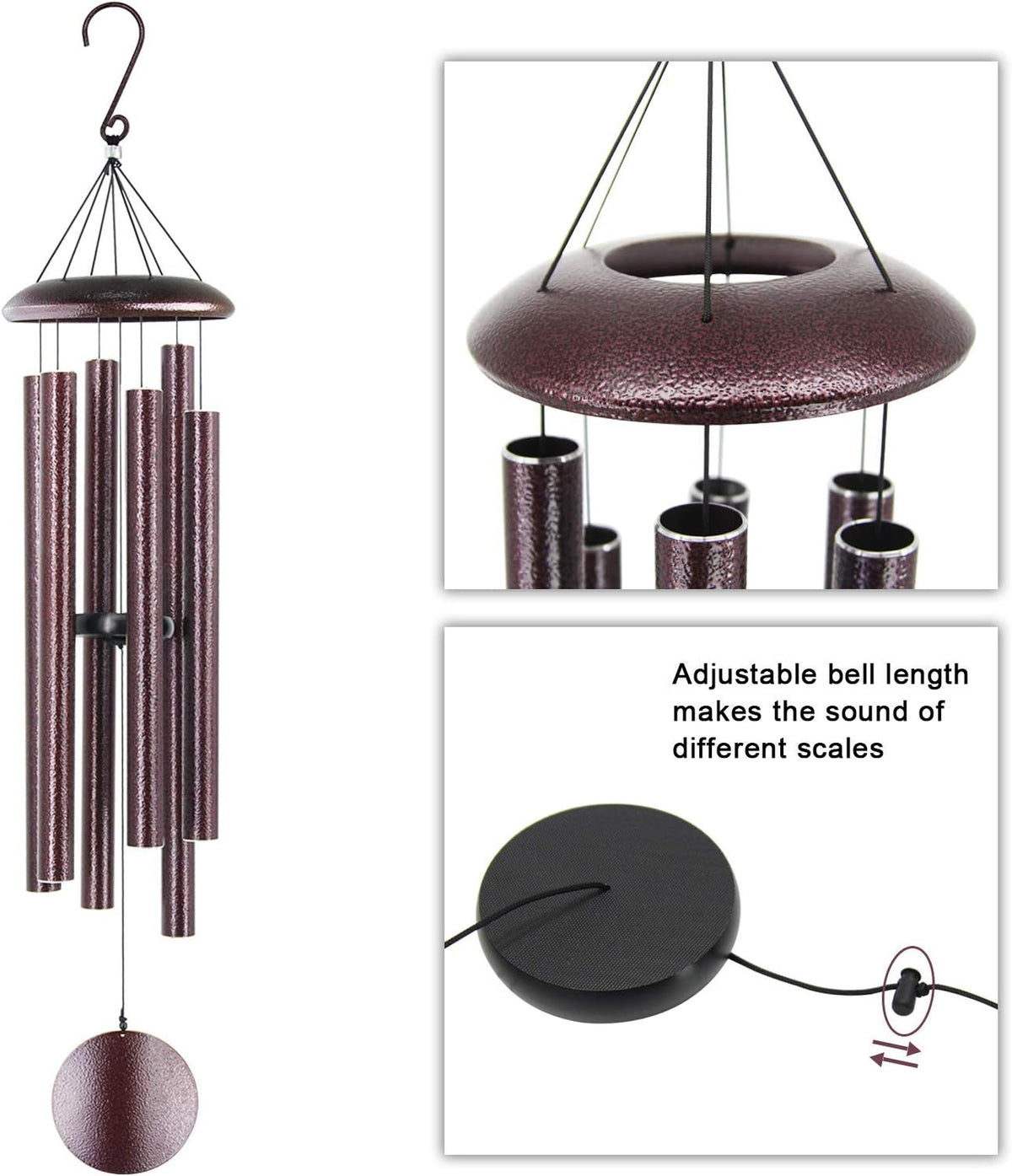 ASTARIN Outdoor Wind Chimes, 45 in Memorial Chimes with 6 Heavy Tubes, Large Deep Tone for Garden