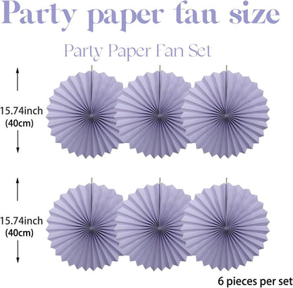 Purple Birthday Decorations,DIY Purple Paper Fans Hanging Decoration ,Party Decorations for Adults