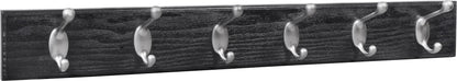 HIGH & MIGHTY 515757 Coat Rack 6 Hook Rail, Easy Tool-Free Dry Wall Installation, Holds up to