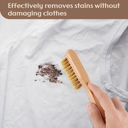 3 Pcs Wood Laundry Stain Brush Stain Remover Brushes with Boar Bristle Small Stain Brush for