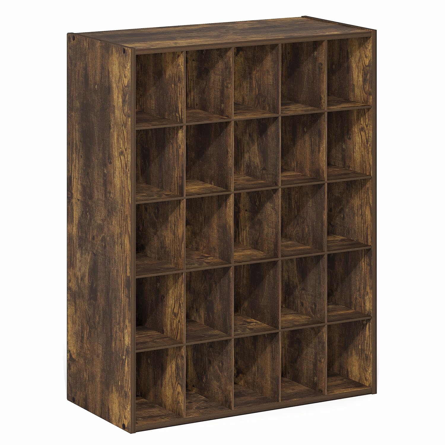 Furinno FANO 25-Cube Shoe Rack, Stackable Shoe Organizer, Amber Pine