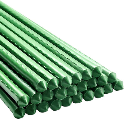 Garden Plant Stakes 57 Inch (Approx 5Ft) Steel Plant Stick Support, 25 Pack Tomato Stakes for