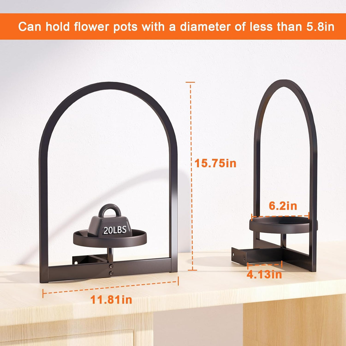 Wall Plant Holder, Wall Planter for Indoor Plants, Window Plant shelves for Multiple Plants Indoor