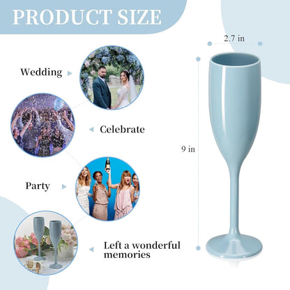 XUWAIDSGN Acrylic Champagne Flutes Toasting Glasses Unbreakable Mimosa Bar Reusable Wine Glasses