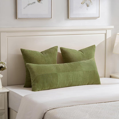 Fancy Homi 2 Packs Moss Green Decorative Throw Pillow Covers 20x20 Inch for Living Room Couch Bed