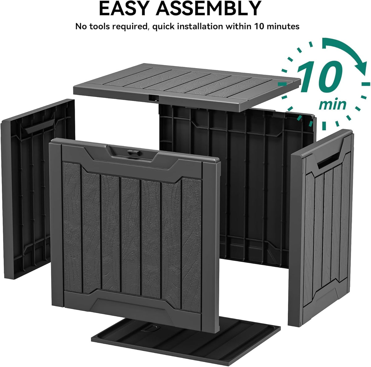 YITAHOME 31 Gallon Resin Deck Box Outdoor Storage Box and Waterproof Package Delivery Box with