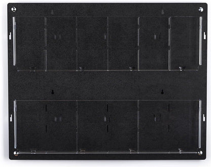 Displays2go Tiered Brochure Rack for Wall, 6-12 Adjustable Pockets, Frameless Acrylic - Black