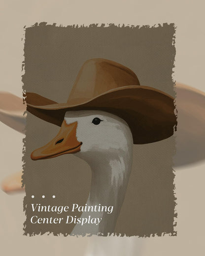 HUARCEY Gold Framed Vintage Wall Art for Living Room, Trendy Duck Canvas Print Wall Decor