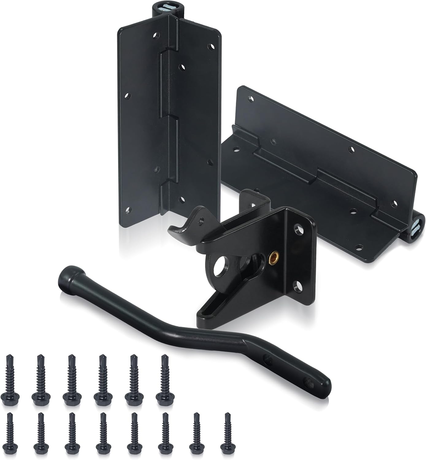 Fencer Wire Heavy Duty Garden Fence Hardware Kit, Metal Gate Lock and Latch for Outdoor Fence