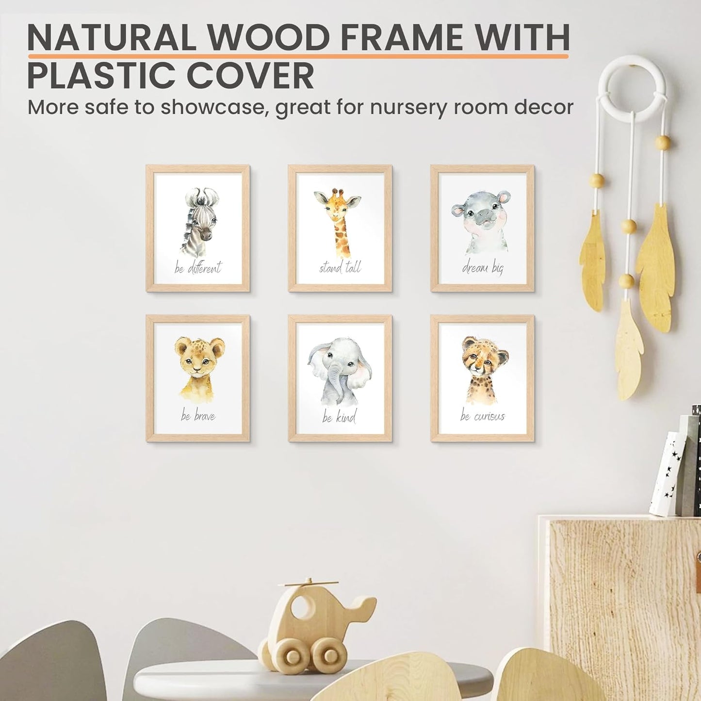 upsimples 8x10 Picture Frame, Natural Solid Wooden Picture Frames, Display 5x7 with Mat or 8 x 10