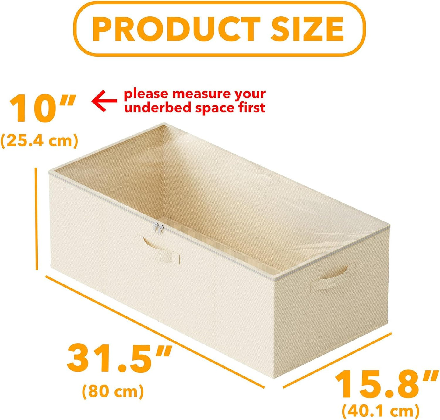 SpaceAid 4 Pack 10" High Under Bed Storage Containers, Large Underbed Storage Organizer Bins with