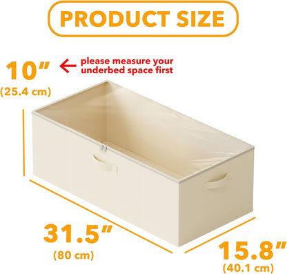 SpaceAid 4 Pack 10" High Under Bed Storage Containers, Large Underbed Storage Organizer Bins with