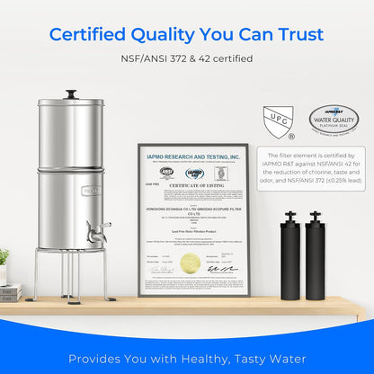 Waterdrop Upgrade Gravity-fed Water Filter System, with Silver Ions Enhanced Filtration, Reduces