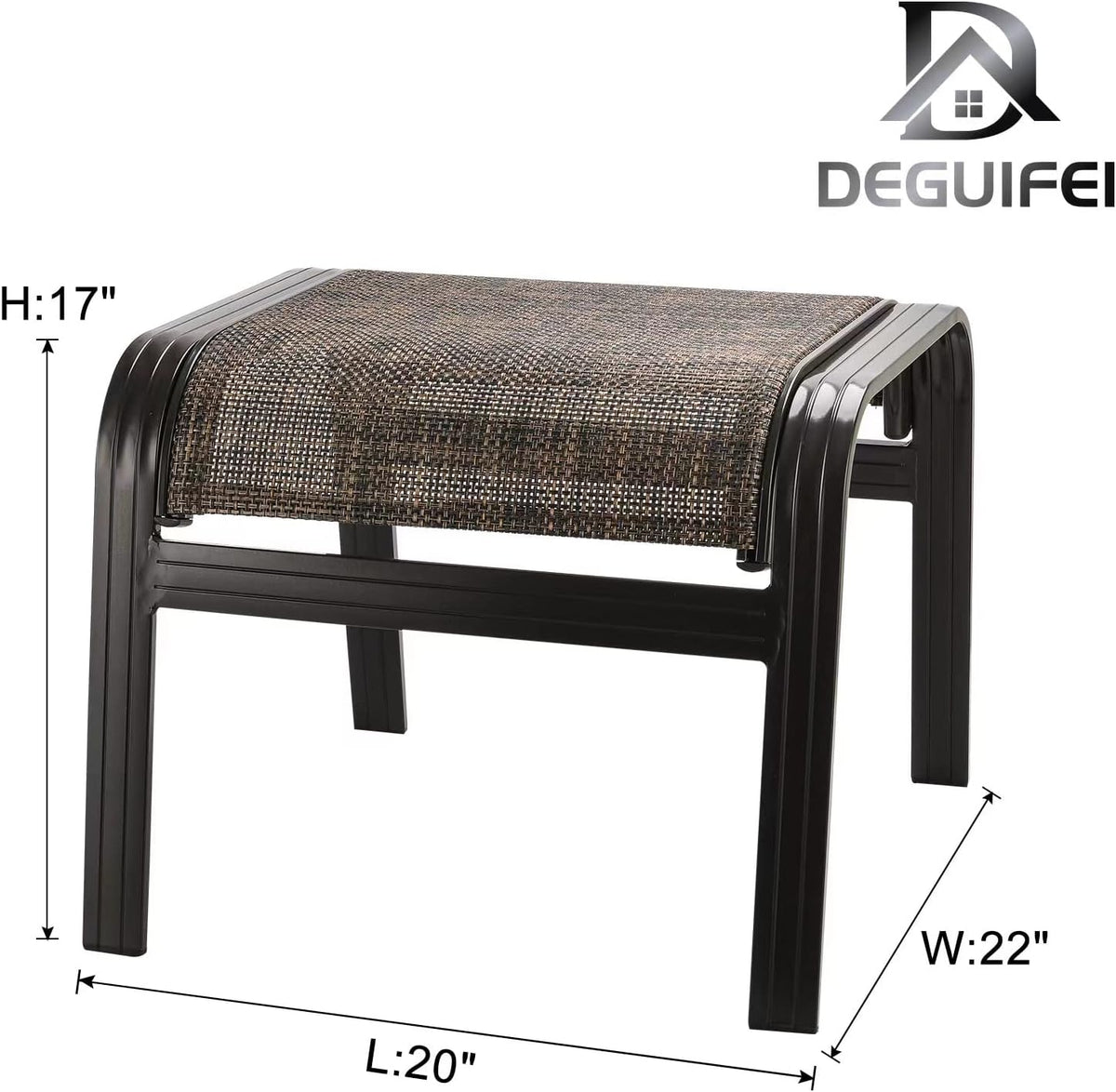 Patio Footstools Outdoor Foot Rest Aluminum Ottomans Samll Seat Wicker Furniture Patio Ottoman 2