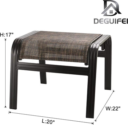 Patio Footstools Outdoor Foot Rest Aluminum Ottomans Samll Seat Wicker Furniture Patio Ottoman 2