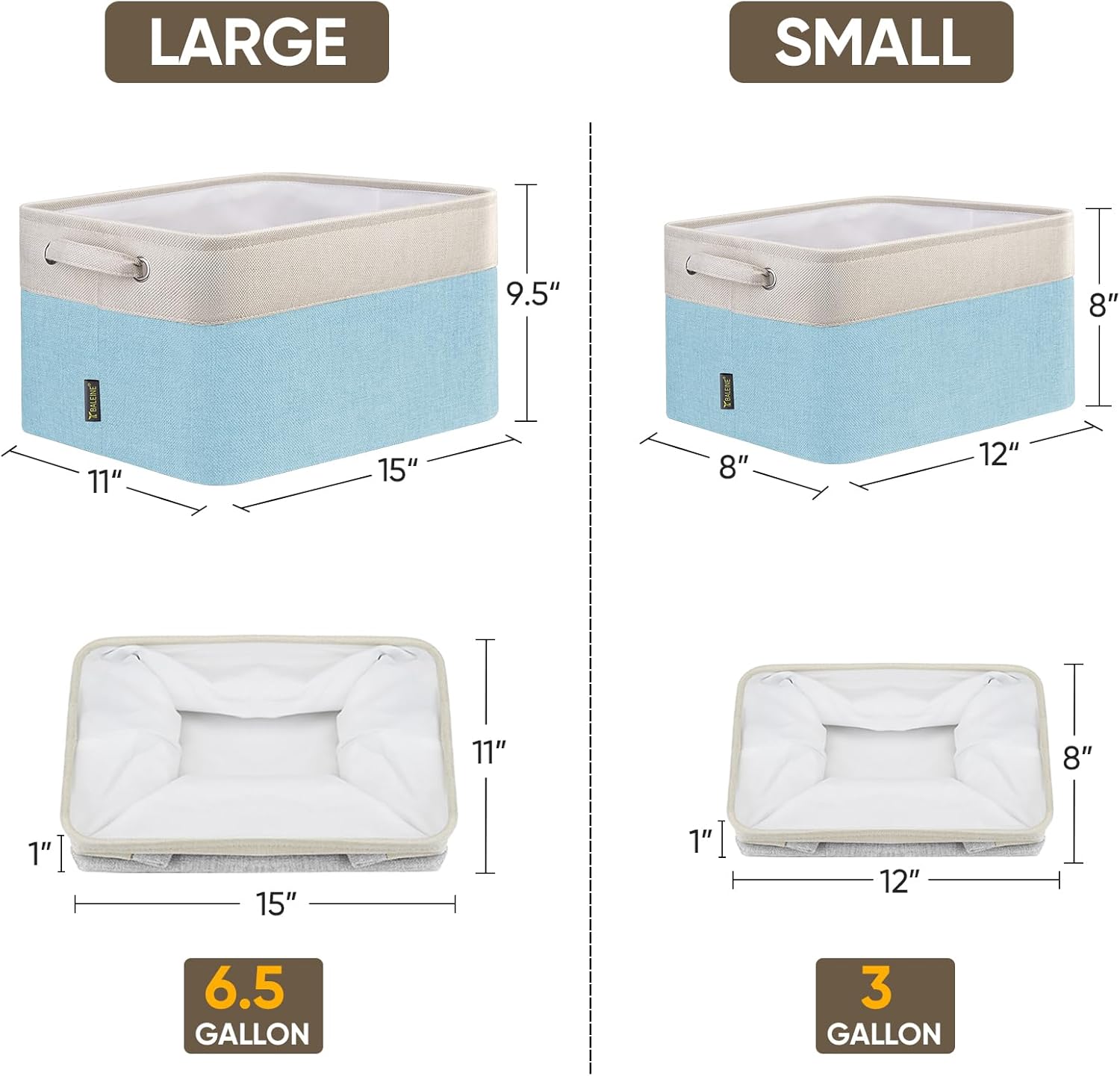 BALEINE 1 Pack Fabric Storage Bins for Shelves, Linen Storage Baskets for Organizing, Decorative