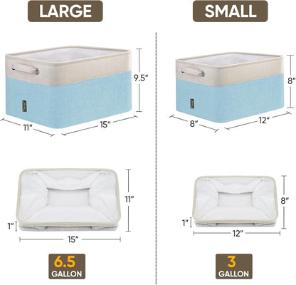BALEINE 1 Pack Fabric Storage Bins for Shelves, Linen Storage Baskets for Organizing, Decorative