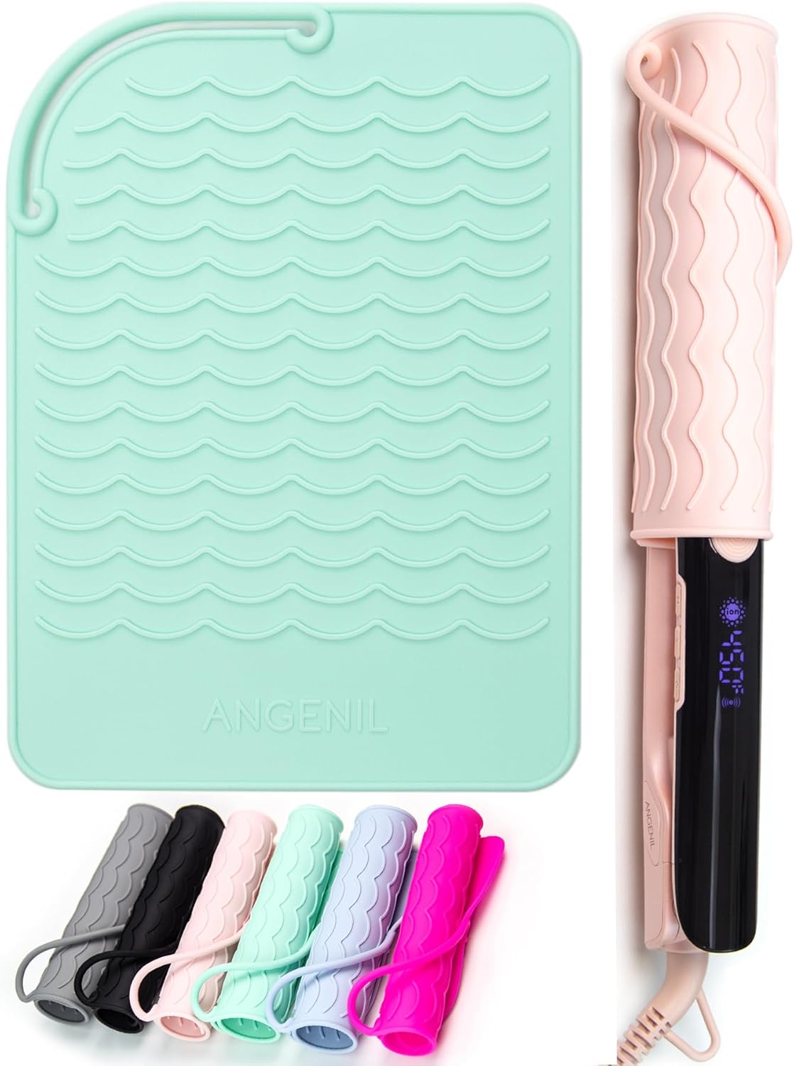 ANGENIL Heat Resistant Silicone Mat Suitable for Curling Iron, Flat Iron, Hot Tools,Safe and