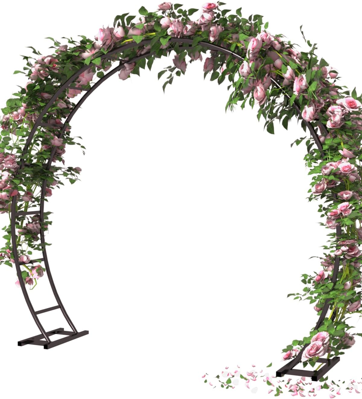 Queension Metal Arch Backdrop Stand 8Ft Wide 7Ft High, Wedding Arch Frame for Wedding Decorations