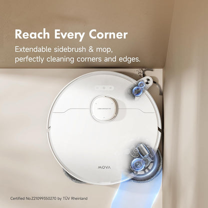 Mova P10 Pro Ultra Robot Vacuum and Mop 13,000Pa Suction, 140°F Hot Water Auto Mop Washing &