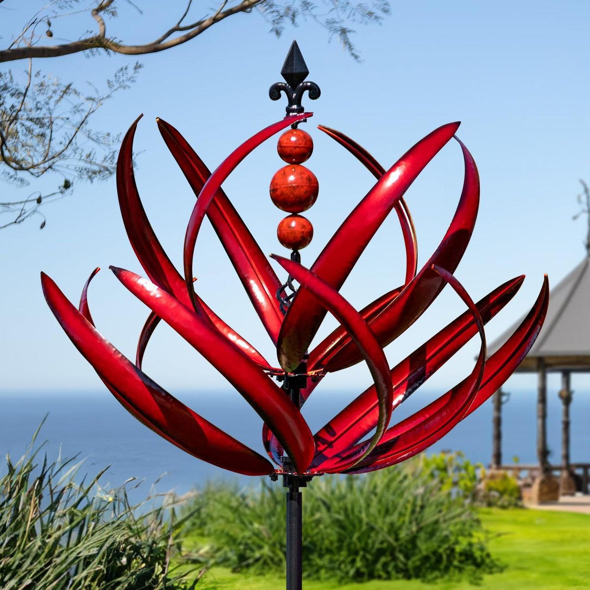 LimeHill Wind Spinner for Garden and Yard - Large Metal Kinetic Wind Sculptures for Outdoor Decor