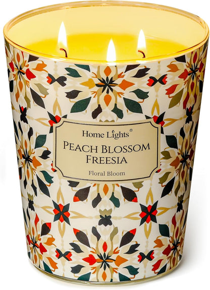 HomeLights 3-Wick Candles for Home Scented - 34oz Soy Wax Blend Candle Long-Lasting Fragrance