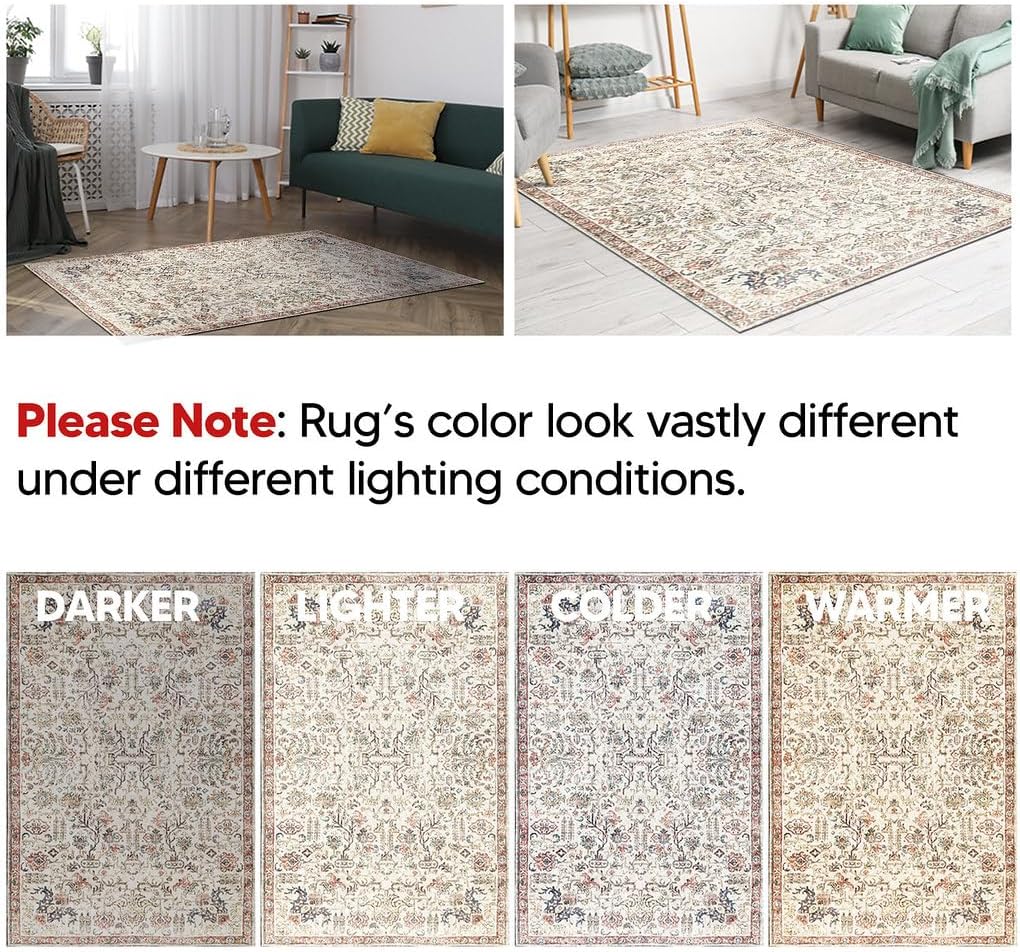 Keen Home Design 2x10 Rug - Machine Washable Runner Rug with Non-Slip Backing, Ideal for Hallway