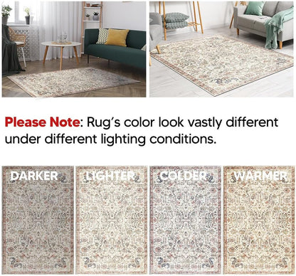 Keen Home Design 9x12 Rug - Machine Washable Area Rug with Non-Slip Backing, Ideal for Living Room
