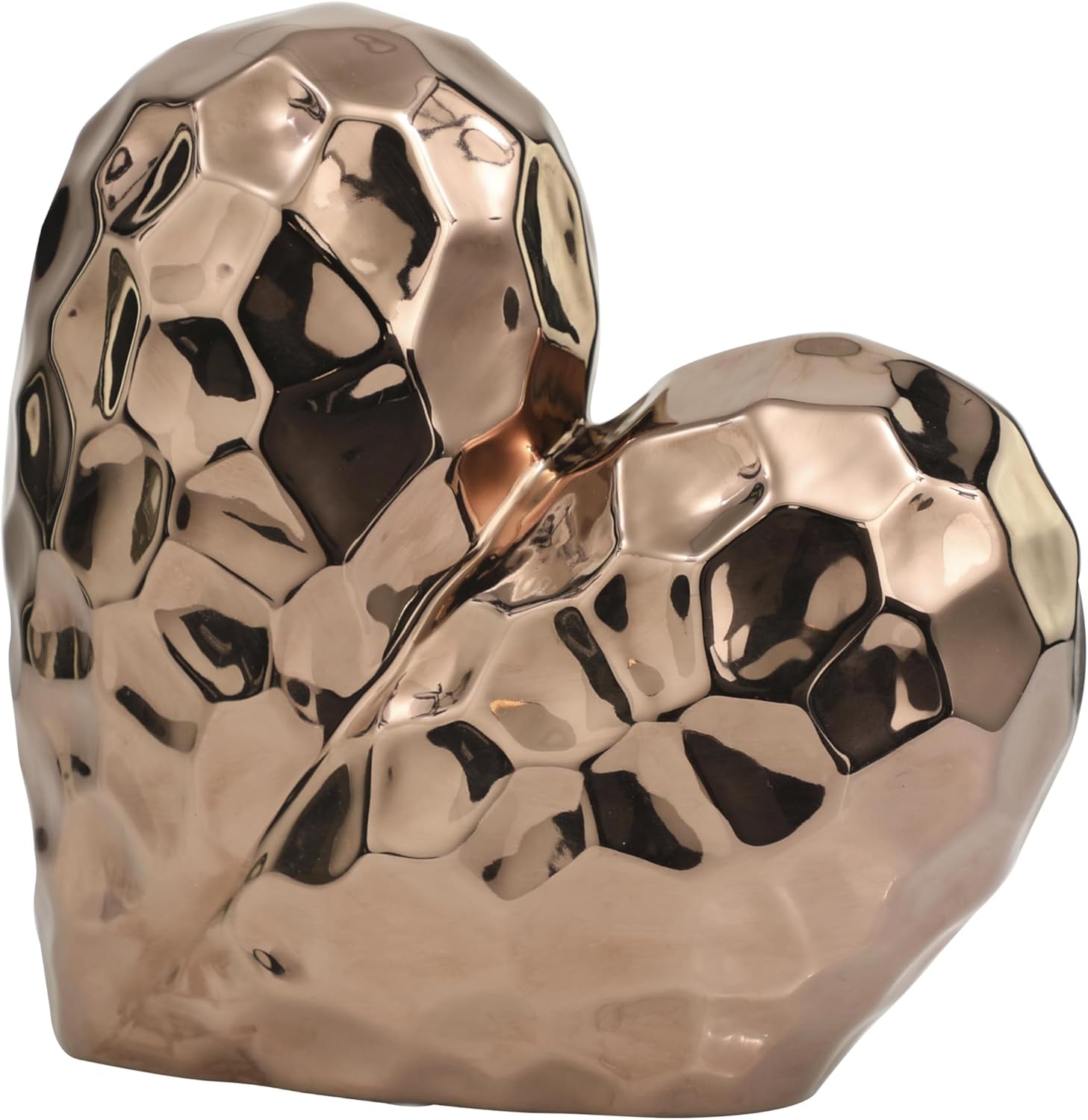 Deco 79 Ceramic Heart Decorative Sculpture Dimensional Angled Origami Inspired Home Decor Statue