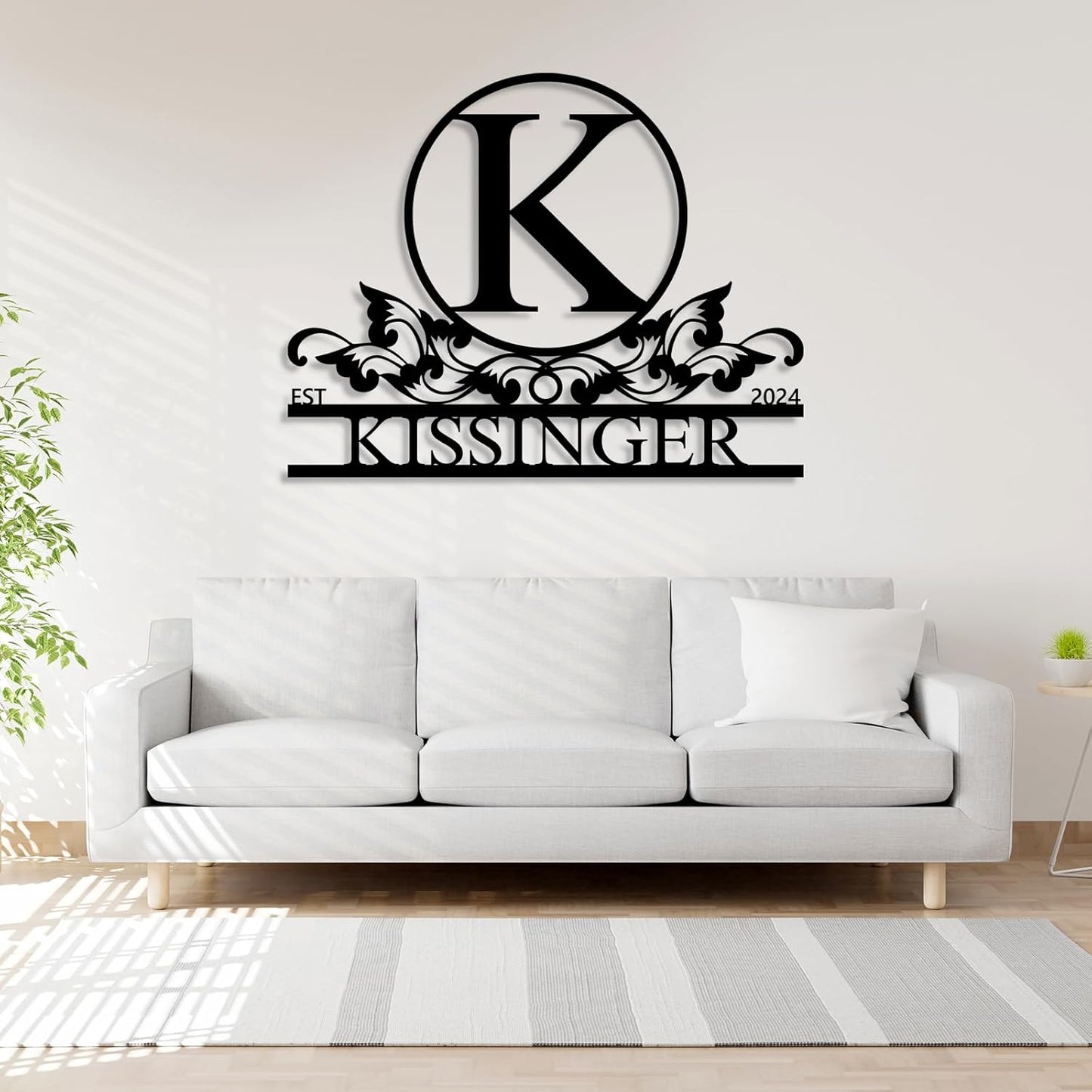 Personalized Metal Signs | Metal Name Sign | Split Letter Monogram | Home Decor Sign | Metal Wall