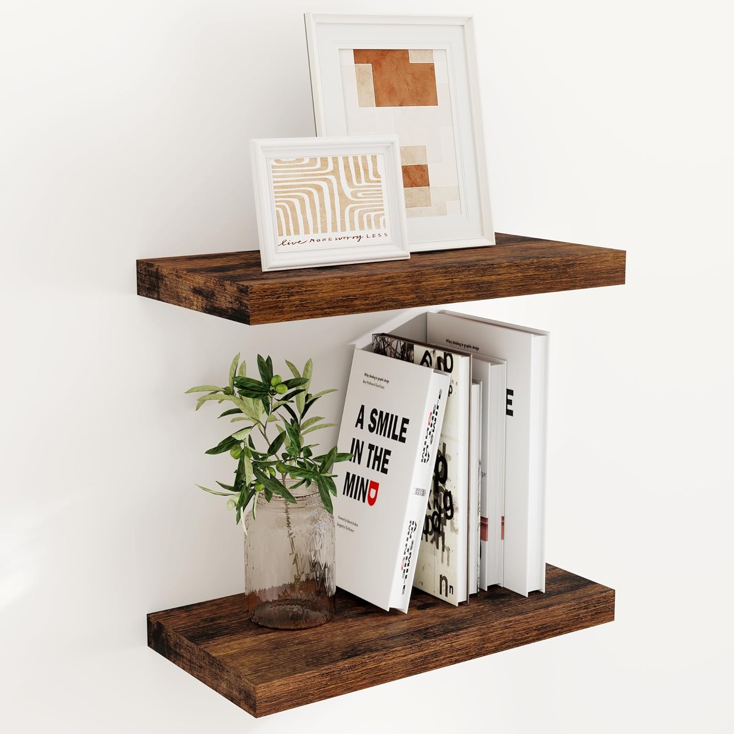 Fun Memories 16 Floating Shelves, 9 Inch Deep Wall Shelf for Bathroom, Rustic 16 x 9 Floating Shelf