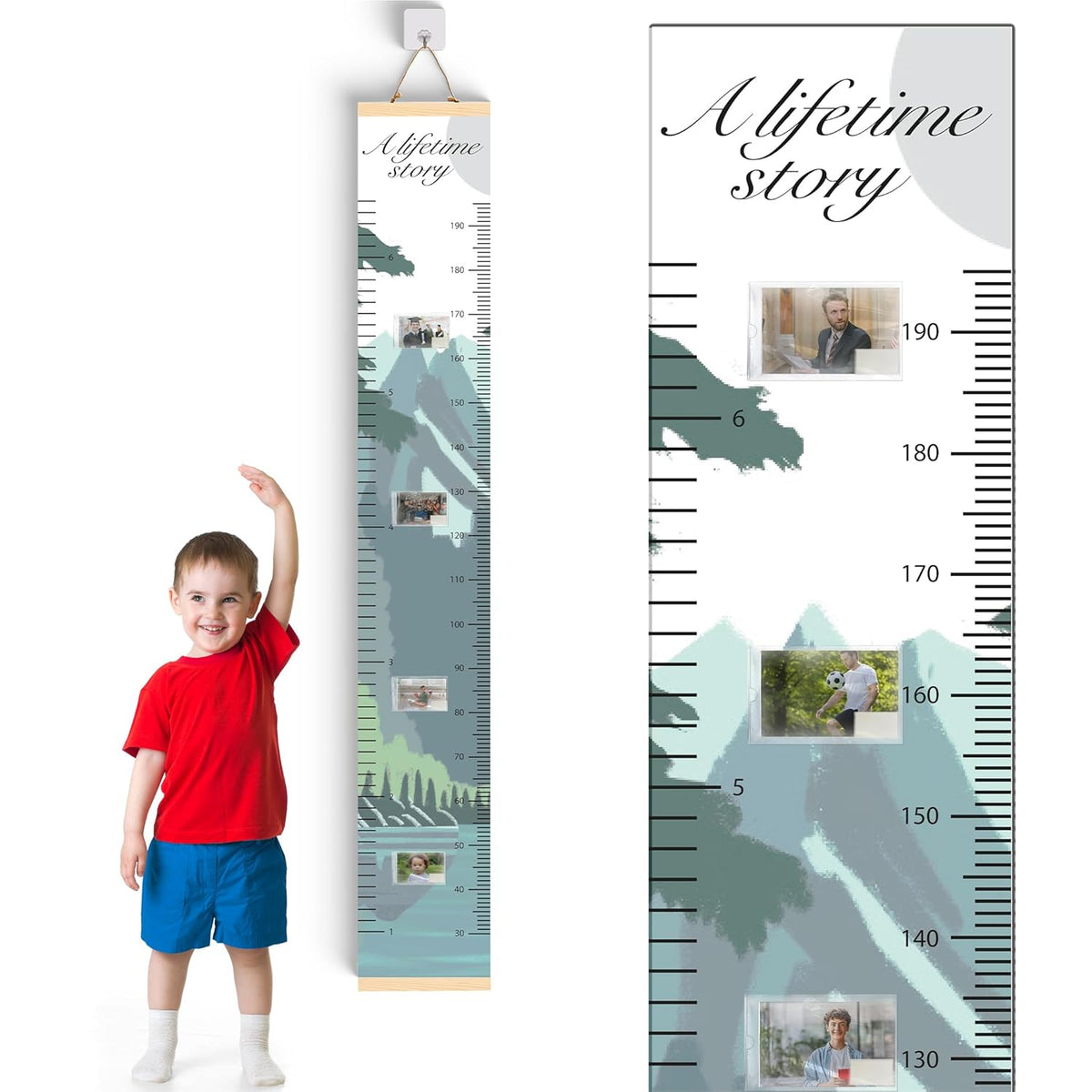 A Lifetime Story Growth Chart for Wall - Personalized for Photos, Photo Stickers, and Memory Album