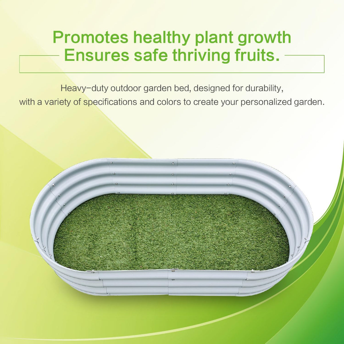 Gardmax 2 Pack Galvanized Raised Garden Bed, Lightweight Planter Boxes Outdoor with Easy Assembly