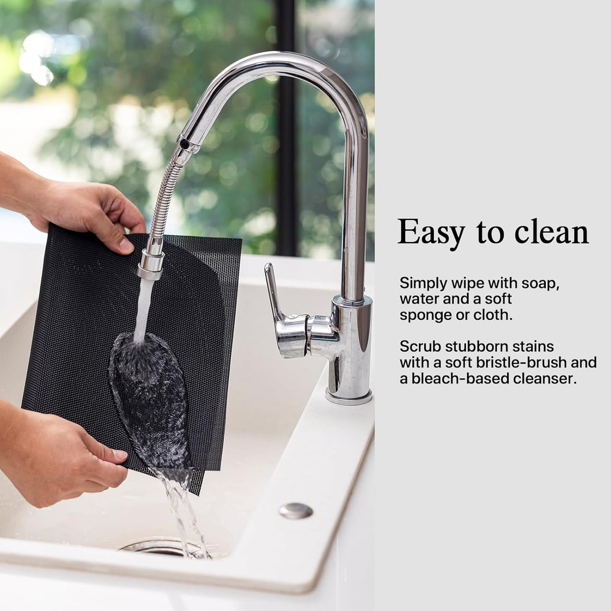 Placemats Set of 6 - Easy Clean Woven Vinyl Placemats for Dining Table, Indoor/Outdoor Place Mats