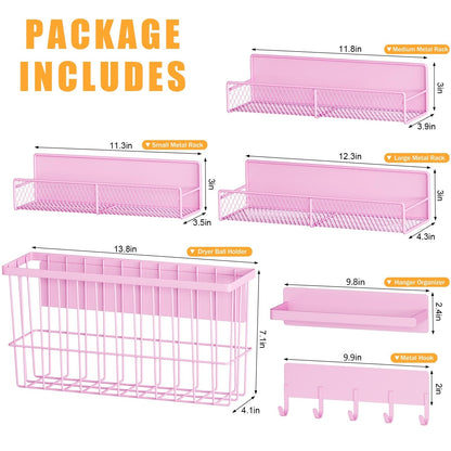 DTUQYX 6 Pack Magnetic Shelves for Washing Machine, Magnetic Spice Rack Organizer for Refrigerator
