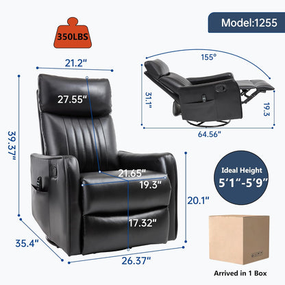 Manual Swivel Rocker Recliner Chair for Adults, Overstuffed Reclining Glider Chair for Nursing with