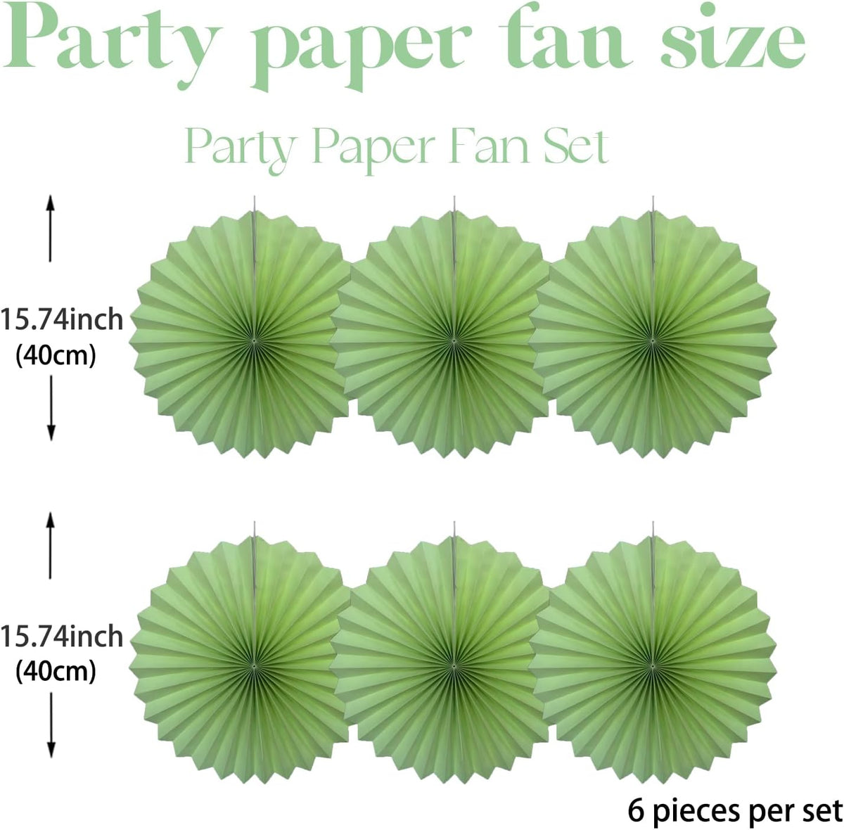 Green Hanging Paper Fans,Green Accessories Paper Decorations for Party,Army Birthday Party